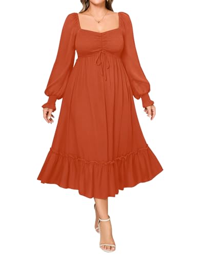 Pinup Fashion Women Plus Size Casual Puff Sleeve Sweetheart Neckline Smocked Short Summer Babydoll Cute Mini Dress