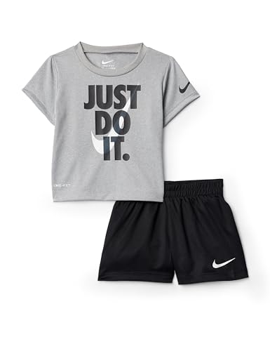 Image of Nike Baby Boys' Dri-FIT Just Do It T-Shirt and Mesh Shorts 2-Piece Outfit Set