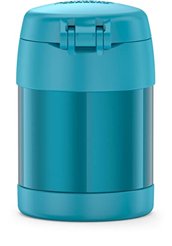 Thermos Funtainer 10 Ounce Stainless Steel Vacuum Insulated Kids Food Jar With Folding Spoon, Teal #TOP1
