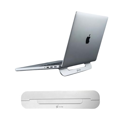 Image of The Stealth Ultra Slim Laptop Riser Stand for MacBook I Aerospace Grade Aluminium I Heat Dissipation I 3 Elevation Levels (Satin Silver)