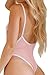 ALLureLove Swimsuits for Women Sexy Monokini Deep V One Piece Bathing Suits Backless Cheeky Swimwear Semi Thong Bikini (Baby Pink, Small)