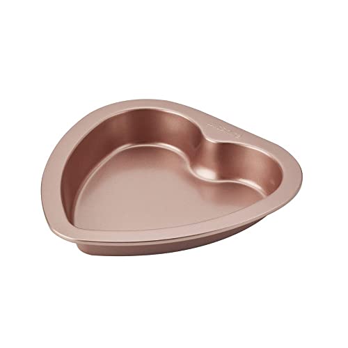 Wiltshire Rose Gold 19cm Heart Pan, PFOA PTFE Free, Robust Cake Pan, Non-Stick Coating, Coated Baking Pie Tin, Cake Mould