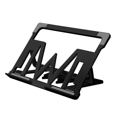 Soporte para computadora portátil plegable negro ideal para teletrabajo y escritorios