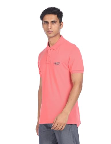 Image of U.S. Polo Assn. Slim Fit Polo T-Shirt for Men- Ribbed Collar, Pique Knit - Half Sleeves Casual Mens Tshirt