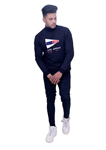Image of life dream Winter Wear Cotton High Neck Full Sleeves T-Shirt Winter Men's High Turtle Neck Cotton T-Shirt Turtle Neck high Neck t Shirts for Men