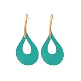 Hot Pink Earrings Long Petal Drop Earrings Hollow Water Drop Earrings Minimalist Oval Flower Earring