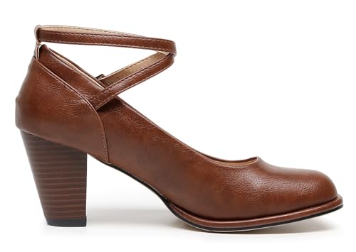 VenusCelia Women's X Strap Pump Heeled Shoe3