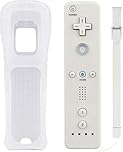 Kuyotine Wireless Controller for Wii, Wii U Wii Controllers, Video Game Gamepads, Replaceable Remote Game Controller with Silicone Case and Wrist Strap (White)