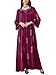 Women's Maxi Dress Ethnic Tribal Hot Drilling, Abaya Satin Long Sleeve, Fashion Jalabiya Robe Spring 2024 (Jujube Red 2XL)