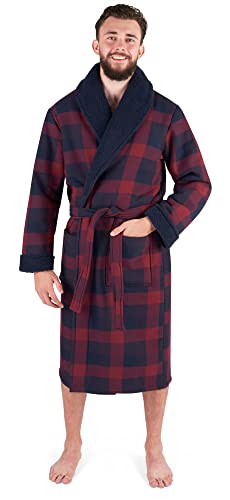 Robe de chambre en polaire contre le froid hivernal avec coton doux à carreaux