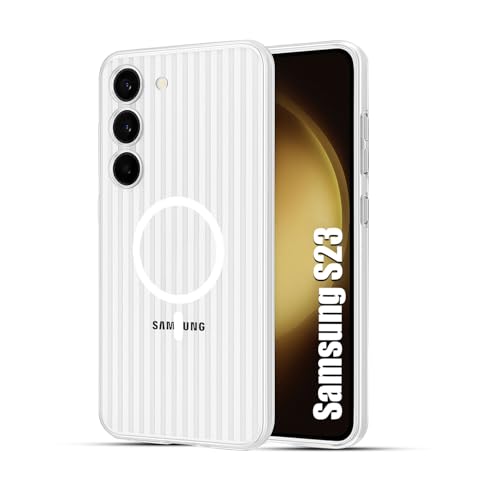 Image of AIBEX Protective Back Case Cover Compatible for Samsung S23| Camera & Body Protection| Shockproof,Scratch Resistant| Mag-Saf Wireless Charging Support - White