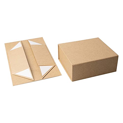 Image of Rsgift Kraft Gift Box Small Kraft 9.7x7.2x3.3 Gift Box for Women Closure Lid Christmas,Thanksgiving Day,Valentine's Day,Christmas Gift Boxes