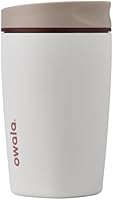 Owala SmoothSip Slider 12oz Insulated Stainless Steel Coffee Tumbler - Leakproof Travel Mug for Hot & Iced Coffee, BPA-Free Vanilla Bean