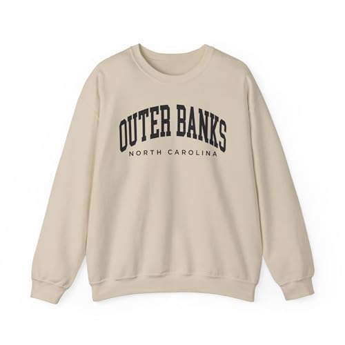 CUSTOMI Outer Banks North Carolina Adult Unisex Crewneck Sweatshirt Sand L