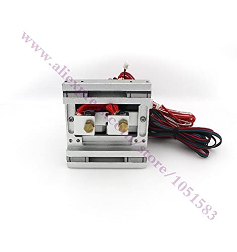Lysee 3D Printer Parts & Accessories - Upgrade MK10 Extruder Dual Head Full Set for MK Replicator 2 /2X, Prusa i3 3D Printer - (Size: 24V with K-Type)