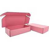 Lmuze 7x5x2 inches Small Shipping Boxes Set of 50 - Pink Mailer Corrugated Cardboard Boxes for Shipping Packaging Mailing Products