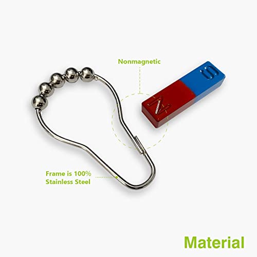 Naiture Never Rust Stainless Steel Shower Curtain Hooks Rings For Bathroom Shower Rod, Set Of 12, Brushed Nickel #TOP6