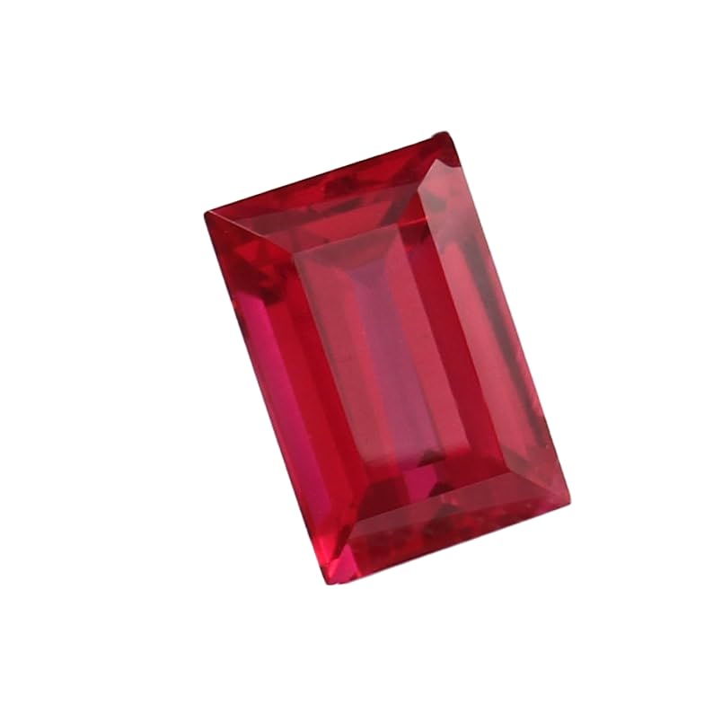 Gemme rubis du Mozambique 12x8mm taille émeraude pour fabrication de bijoux