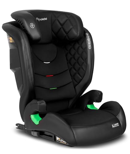 Nukido Kindersitz Kinderautositz 15 Bis 36 kg Autositz Für Kinder 4 Bis 12 Jahren ISOFIX Kopfstützenverstellung Neigungsverstellung Louis (Schwarz)