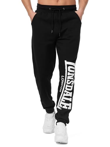 Lonsdale London Logo Large Homme Bas de survêtement Noir M 60% Coton, 40% Polyester Confortable