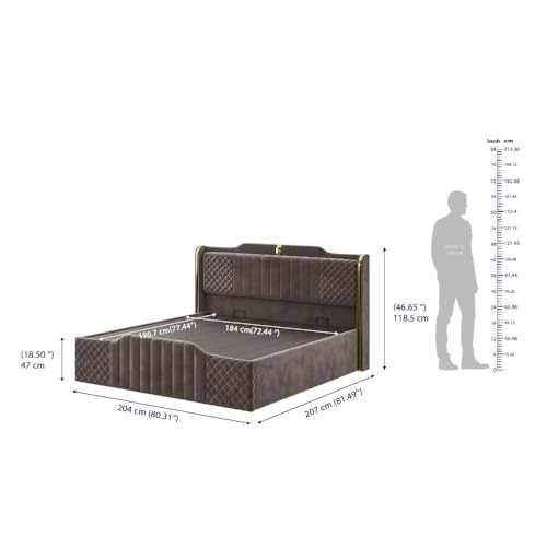 Image of Wakefit Velura King Size Hydraulic Storage Upholstered Bed