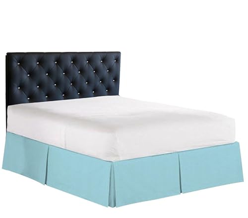 Elegance Linen Luxury 1500 Thread Count Wrinkle & Fade Resistant Egyptian Quality Bed Skirt/Dust Ruffle - Pleated Tailored 14inch Drop, California King, Aqua