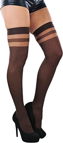 Image of ToBeInStyle Women's Nylon Thigh High Schoolgirl Opaque Stockings