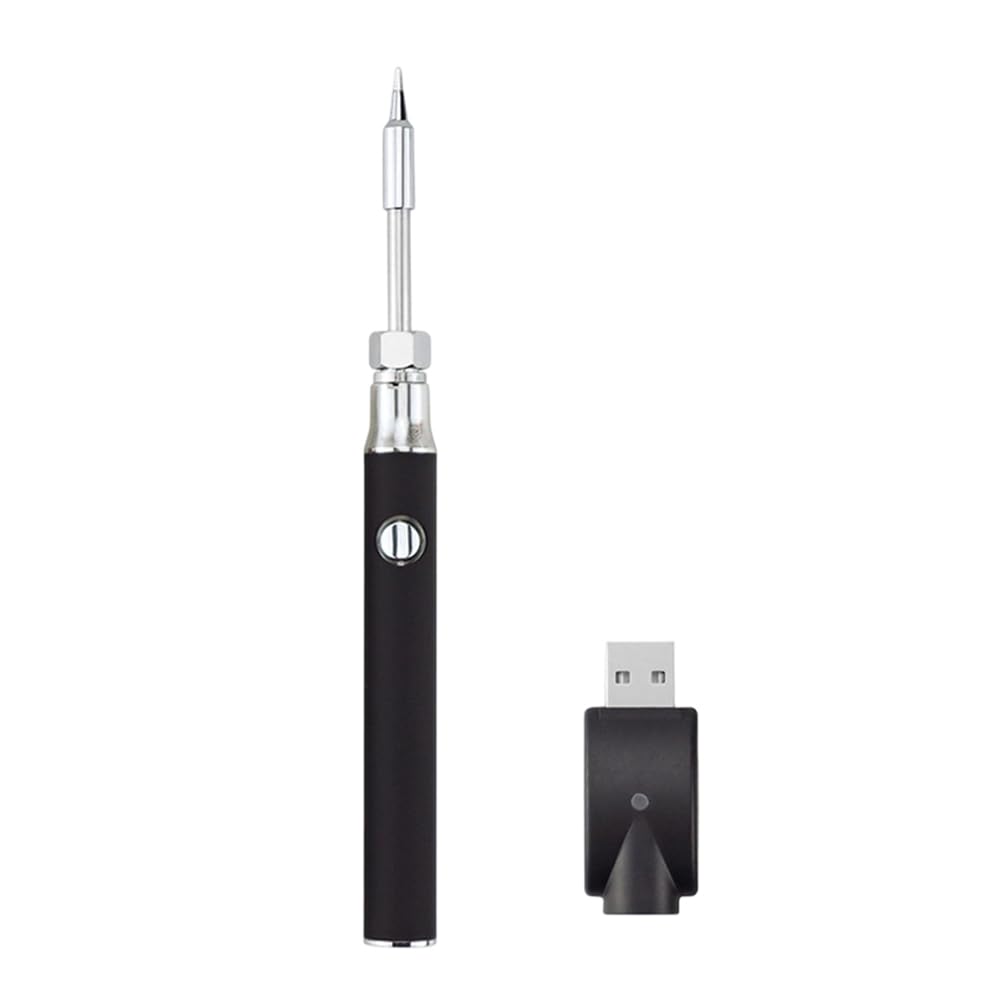 Jnchdghwa Black Mini Soldering Iron 510 Thread 3-Level Voltage Soldering Iron Pen With Solder Tip 1100Mah Usb Rechargeable A