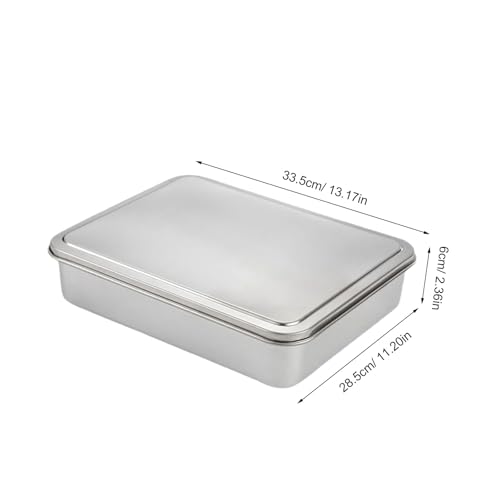 Molde Rectangular 33.5x28.5x6 de Acero Inoxidable para Tartas con Tapa 3