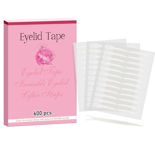 Eyelid Tape, Eyelid Lifter Strips, Eyelid Tape for Hooded Eyes Invisible, 600Count Instant Surgery-Free Eye Lift for Uneven or Single Eyelids, Say Goodbye to the Hood, Sagging Eyelids - New Model
