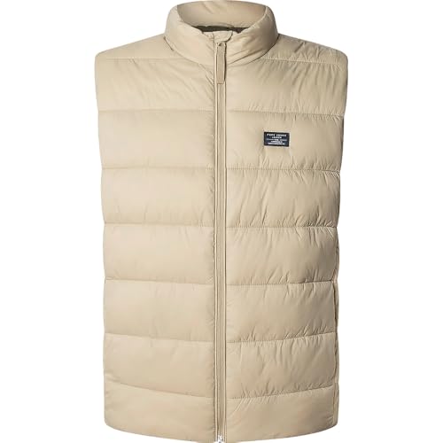 Pepe Jeans Puffer Gillet Veste, Marron (Beige Pierre), M Homme