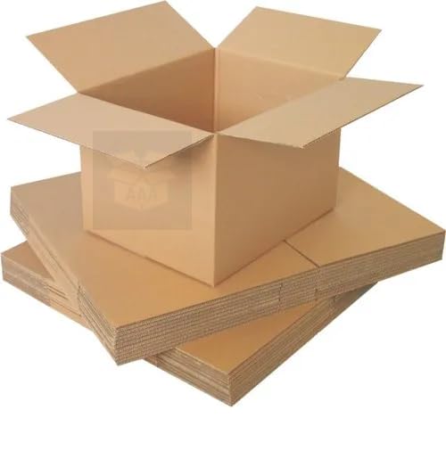 7x7x7" Small Cardboard Boxes – 178x178x178mm AAA Single Wall Mailing Shipping Boxes – Strong Cube Postal Packing Cartons – Flat Pack Recyclable Moving Storage Boxes (25x SW 7x7x7 inch box - Brown)