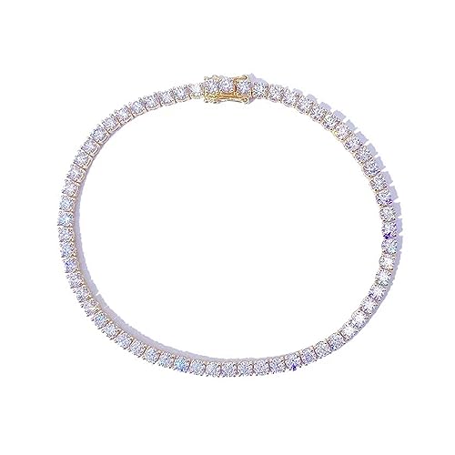 Bracelet de tennis argent 925 diamant 4 mm homme femme chaîne maillons