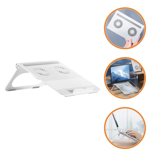 Soporte Ajustable Blanco para Laptop con Ventiladores Dual miniatura 6