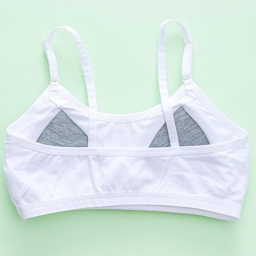 Girls Bras Cotton 9-17 Years Cotton Sports Bras for Girls Underwear for Girls Teen Strapless Bras for Girls Ages 12-14 Strapless Bras for Teens Preteen Bras Kids Bra 09# White 11 Years4