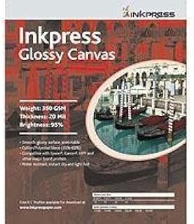 Inkpress ACWG851110 Fine Art Glossy Canvas 350 GSM 8.5in. X 11in. 10 Sheets