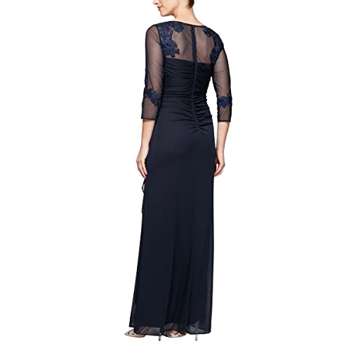 Image of Alex Evenings Womens Plus Size Long Sleeve Sweetheart Neckline Dress