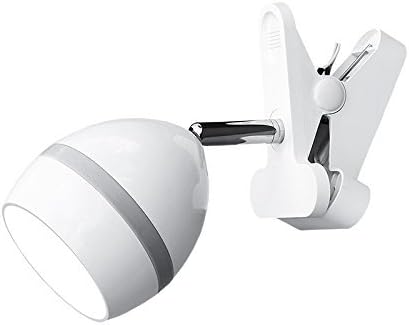 Cilp on Light, 360° Rotation Clip on Lamp Portable Book Reading Light,Clamp on Desk/Table/Bunk Bed/Cupboard Home Lighting,Battery Operated/Plug in/USB-Grey White
