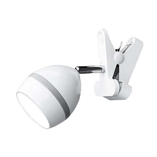 ANNAITE Cilp on Light, 360° Rotation Clip on Lamp Portable Book Reading Light,Clamp on Desk/Table/Bunk Bed/Cupboard Home Lighting,Battery Operated/Plug in/USB-Grey White