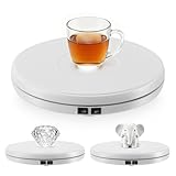 Drehteller Elektrisch,Drehscheibe Elektrisch,25cm Elektrischer Drehteller Ausstellungsständer mit Licht,10kg Belastbar,360 Grad Drehbar für Fotografie,Live-Video & Produktvisualisierung