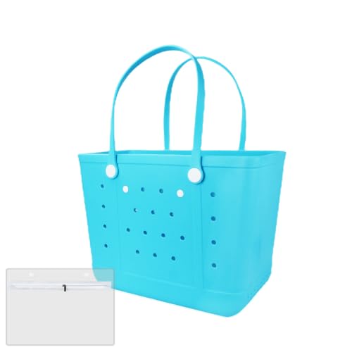 Image of Beach Bag X Large Rubber Tote Bag, Waterproof Washable Open for Women Croc Bag Hand Bag for Beach Pool Yoga