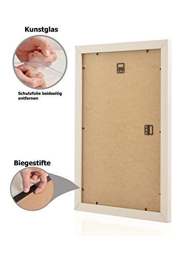Bilderrahmen Fotorahmen 10x15 cm weiß bilderrahmen zum aufhängen MDF picture frames Farbe und 40 verschiedene Größen wählbar ohne… – Ansicht 5