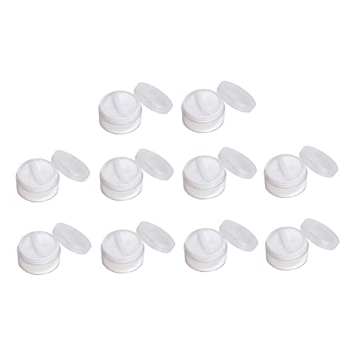 FRCOLOR 10 Piezas Caja De Polvo Transparente Envases De Brillo De Labios Vacíos Contenedor De Bebé Contenedor De Polvo De Maquillaje Equipo Tarro Cosmético De Viaje El Plastico