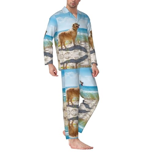 Pyjama doux homme pour stopper le froid nocturne avec des manches longues confort