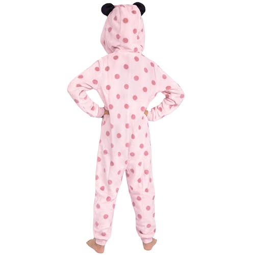 Disney Onesie, Minnie Mouse Pyjamas, Girls Onesie With 3D Ears And Bow, Fleece Kids Onesies, Pink 3-4 Years - Image 3