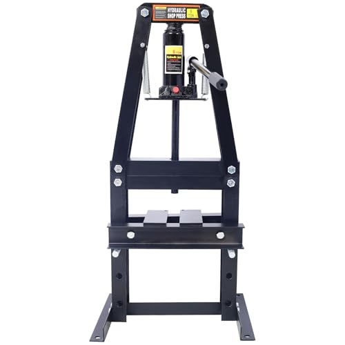 6 Ton Shop Press with Press Plates, A-Frame Hydraulic Press Height Adjustable, Heavy Duty Hydraulic Power Unit for Auto Repair Shops, Mechanical Workshops, Garages, Basements (Black)