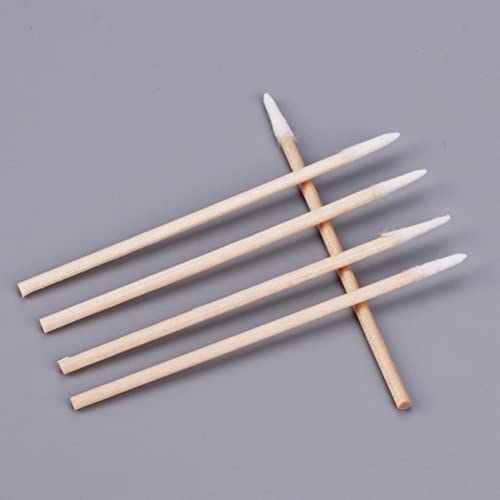 200pcs pointed cotton swabs 4 inch precision microblading cotton swab cotton sticks applicator for eyebrow tattoo beauty make-up nail clean wood handle pointed tip head