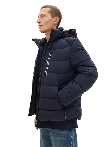TOM TAILOR Herren Puffer-Jacke mit Abnehmbarer Kapuze – Ansicht 6