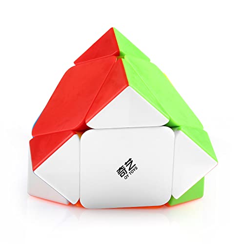 D-FantiX Qiyi Qicheng Skewb Speed Cube Stickerless Magic Cube Puzzle Toys for Kids (QiCheng Version)