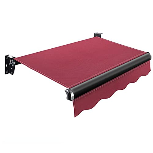 Retractable Patio Awning Replacement Fabric Cloth, Durable Exterior Sunshade Canopy Cloth, Waterproof Awning Cover Shelter For Yard, Deck, Balcony - UV Protection (Color : Rosso, Size : 13'x10'/3.96
